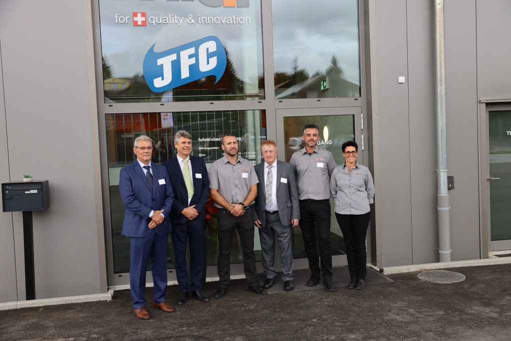 John F. Concannon with members of Fuhrer+Bachmann AG at the Swiss facility official opening